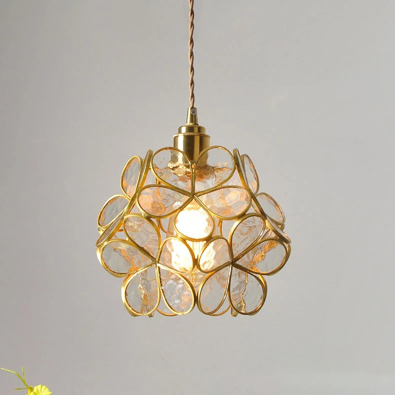 Luxury Flower Pendant Lights Glass Dining Hanging Lighting Fixtures Modern Design Decoration Led Pendant Lamp Bedside Balcony