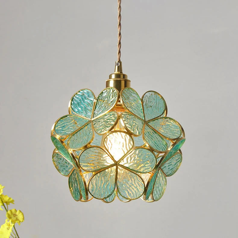 Luxury Flower Pendant Lights Glass Dining Hanging Lighting Fixtures Modern Design Decoration Led Pendant Lamp Bedside Balcony
