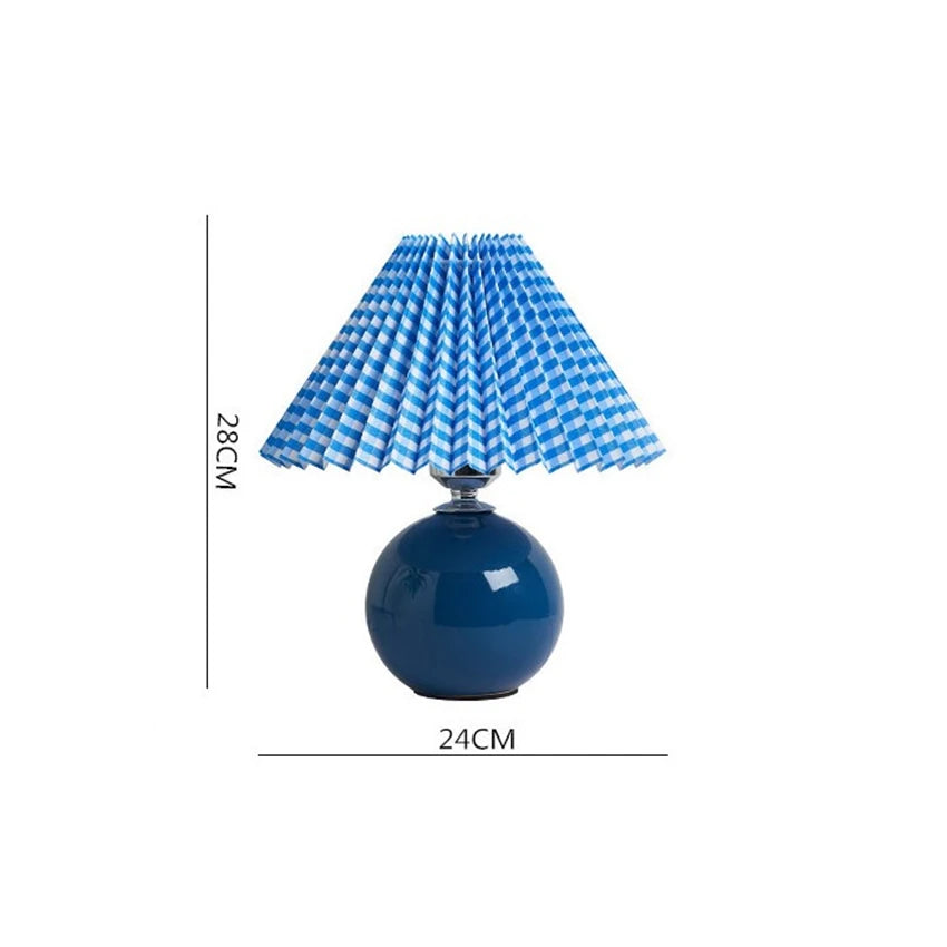 Japanese-style ceramic table lamps for living room Pleated skirt lampshade Warm bedroom lights bedside lamp home deco lighting