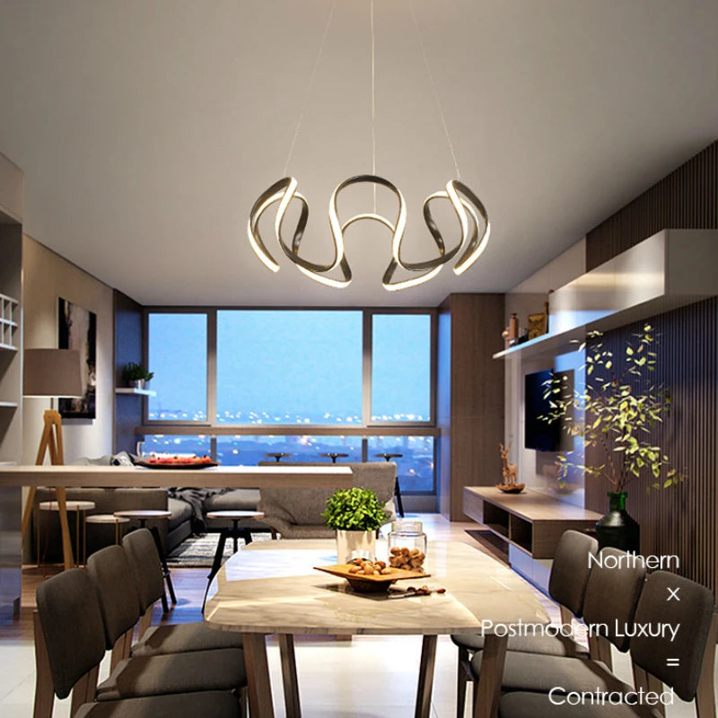 Modern Led Pendant Light Nordic Hangling Chandelier Living Bedroom Kitchen Indoor Decor Lighting Fixture Gold/black/white Lamp