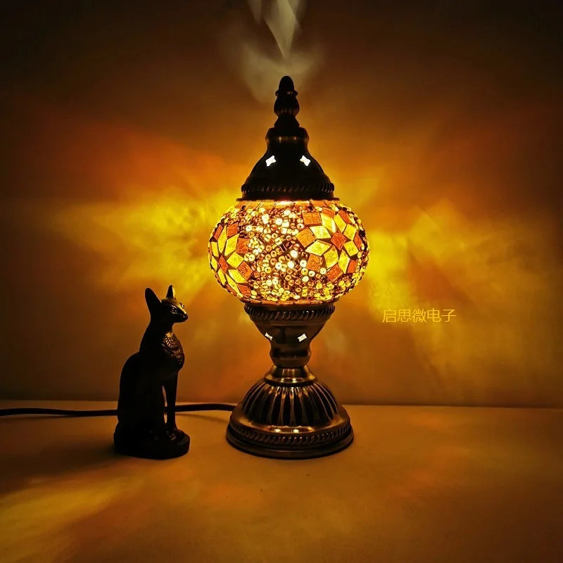 Turkish mosaic table Lamp vintage art deco Handcrafted lamparas de mesa mosaic Glass romantic bed light lamparas con mosaicos