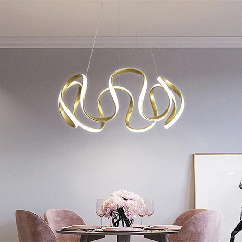 Modern Led Pendant Light Nordic Hangling Chandelier Living Bedroom Kitchen Indoor Decor Lighting Fixture Gold/black/white Lamp