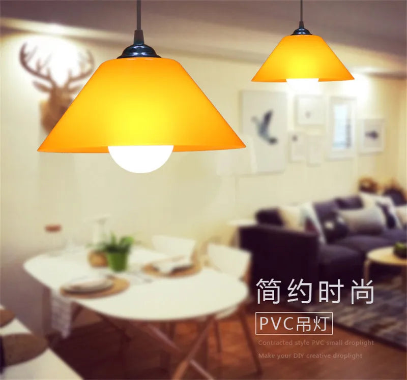 PVC Pendant Light Plastic Lampshade Modern Lighting Fixtures Kitchen Hanging Lamp Dinning Room Bedroom Home Decor Luminaire