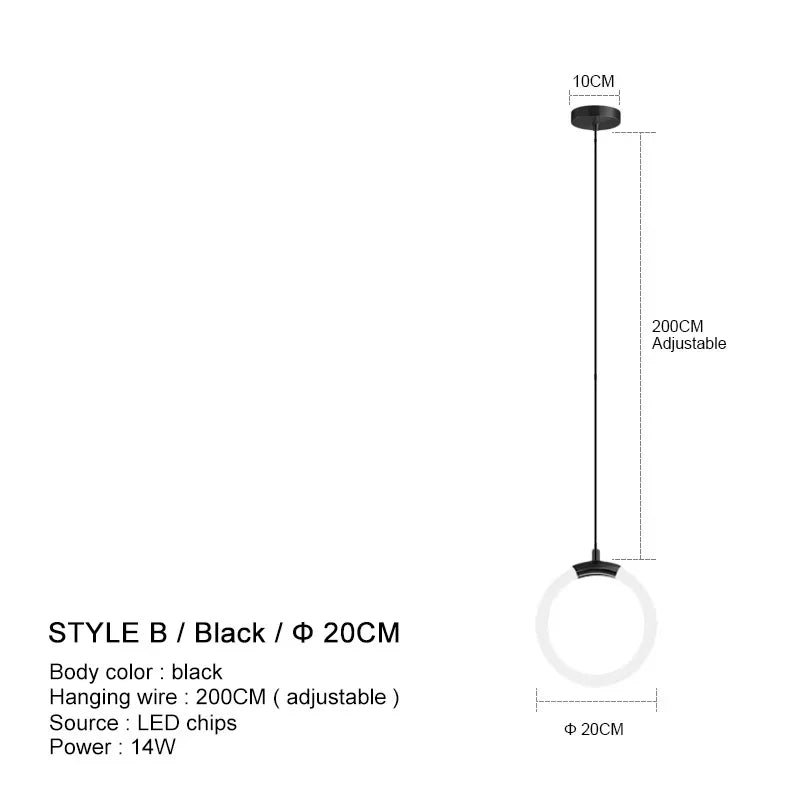 Pendant Lamp Bedroom Bedside Lamp Modern Minimalist Nordic Light Luxury Chandelier Restaurant TV Background Wall Chandelier