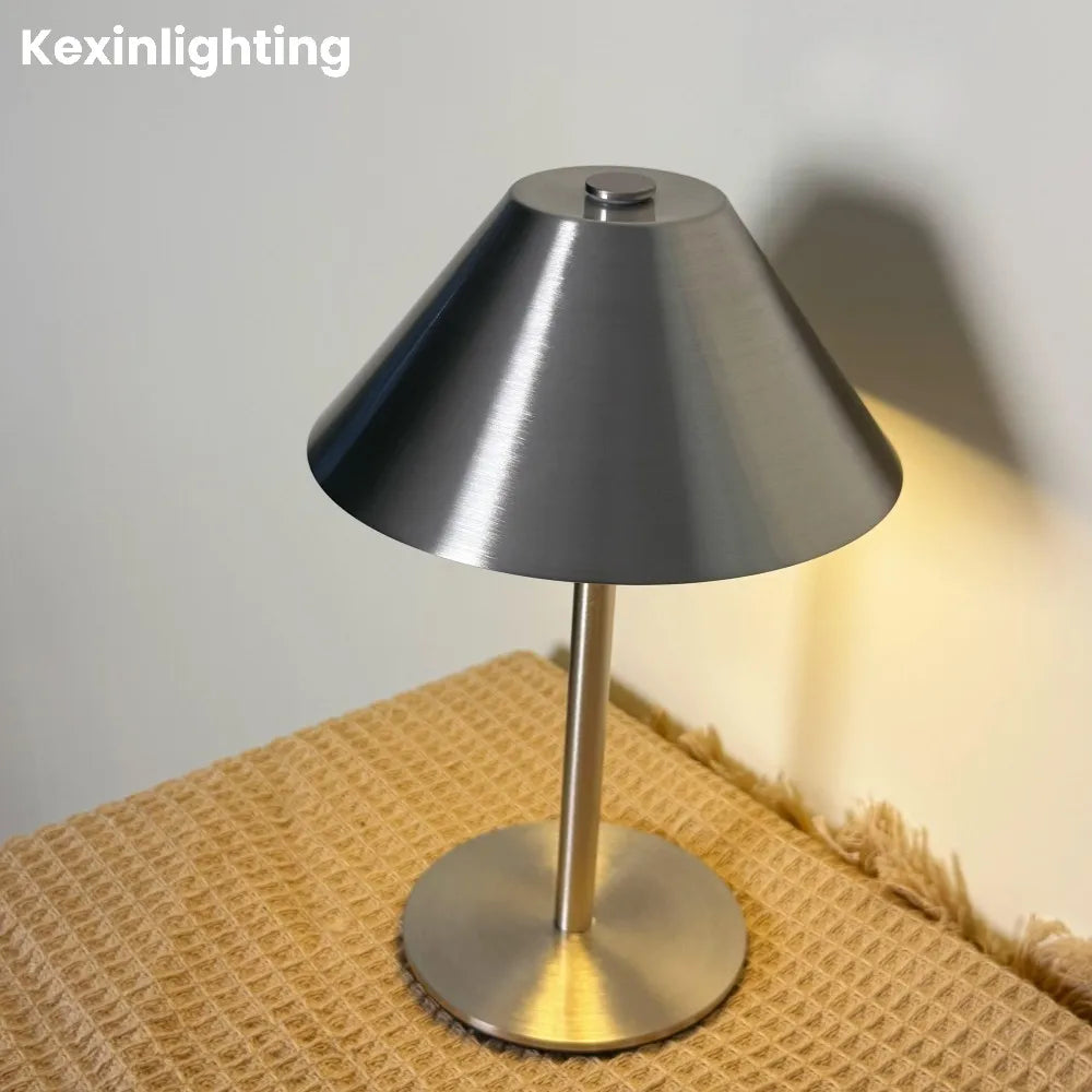 Cordless Touch Table Lamp, 3 Color Temperatures Dimmable LED Desk Lamp, Portable Rechargeable Bedside Lamp for Home Office Decor