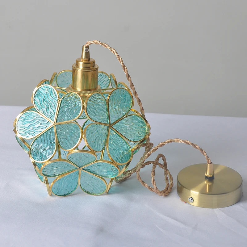 Luxury Flower Pendant Lights Glass Dining Hanging Lighting Fixtures Modern Design Decoration Led Pendant Lamp Bedside Balcony