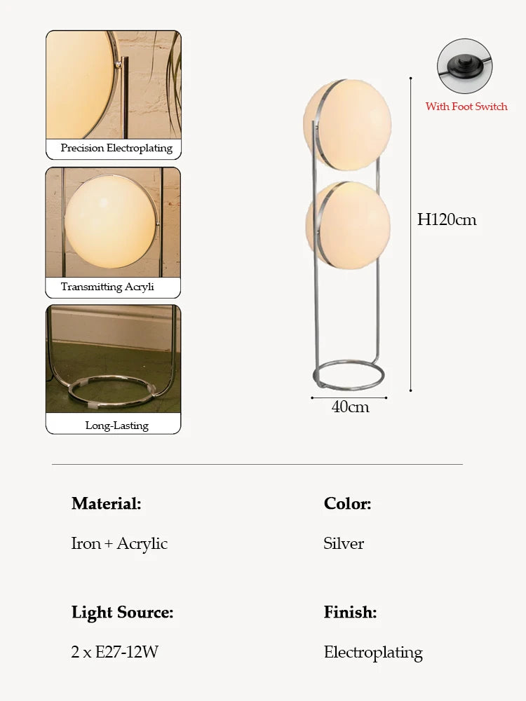 Floor Lamp Nordic Art Bauhaus Medieval Living Room Lamp Bedroom Bedside Lamp High-End Decorative Standing Lamp Mood Light LED