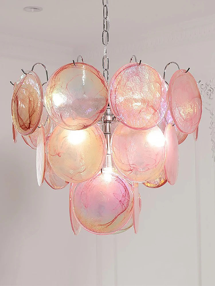 Vintage Lighting Fixture Italy Designer Red Glass Chandeliers LED Hanging Lamp for Ceiling Room Decor Lustre Cottage