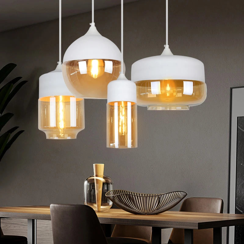 Modern Glass Pendant Lights Kitchen Dining Room Bedside Hanging Lamps For Ceiling Chandelier Restaurant Suspension Luminaire