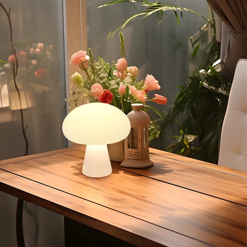 Classic Mushroom Table Lamp Modern Bauhaus Art Table Lamp Bedroom Bedside Lamp Danish Designer Orange Decorative Table Lamp