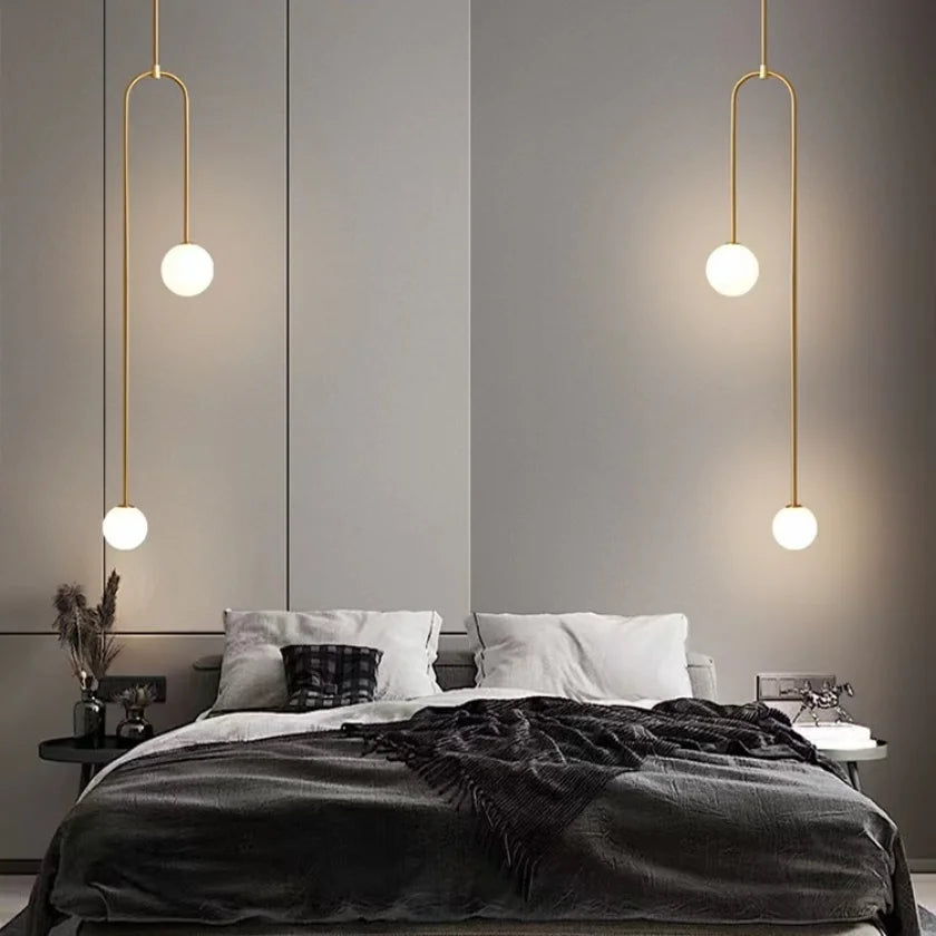 Modern Pendant Lighting for Bedroom Bedside Entrance Ceiling Hanging Lamp Bathroom Double Head Chandelier Decoration Lights