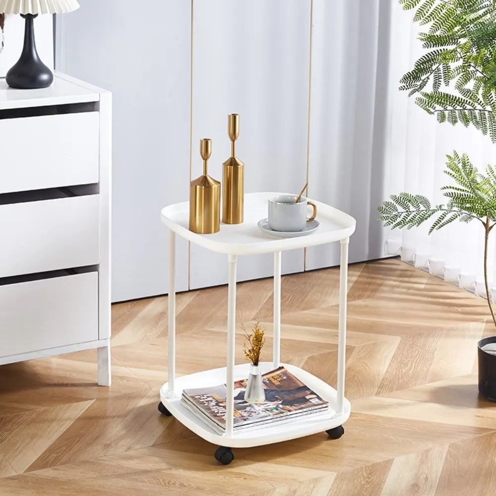New Simple Bedside Table Minimalist Modern Coffee Table Nightstands Solid Color Bathroom Shelves Home