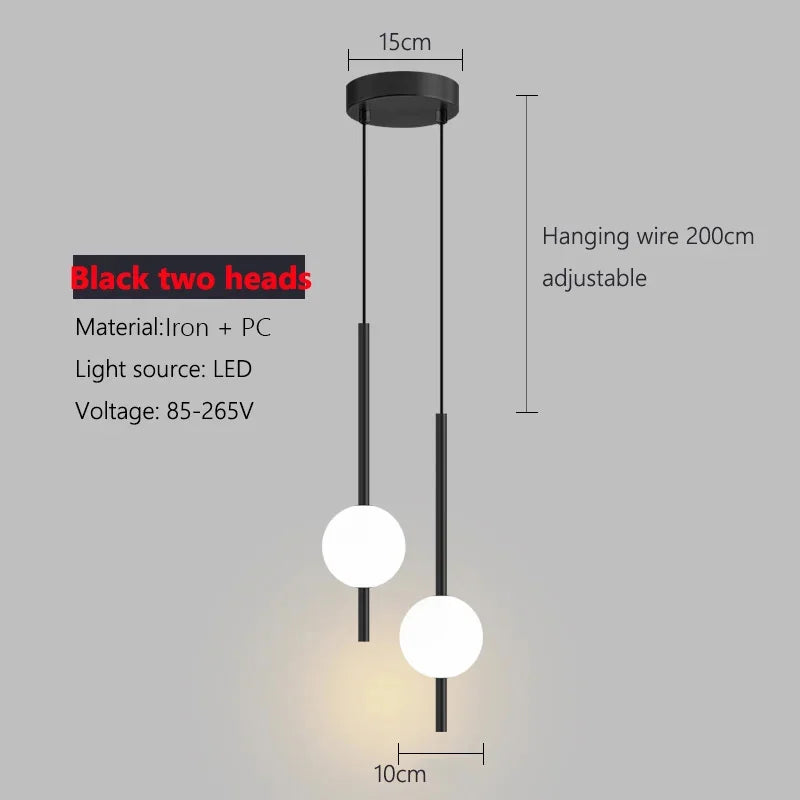 Minimalist Pendant Light Bedroom Hanging Lamp Long Line Lighting Black/Gold Living Room TV Background Wall Decor Wire Suspension