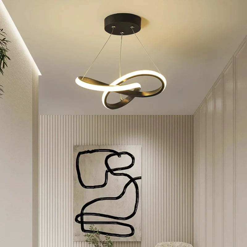 Modern LED Pendant Light With Irregular Streamlined Design Creative Small Hanging Light For Bedrooms Dining Rooms Study Rooms