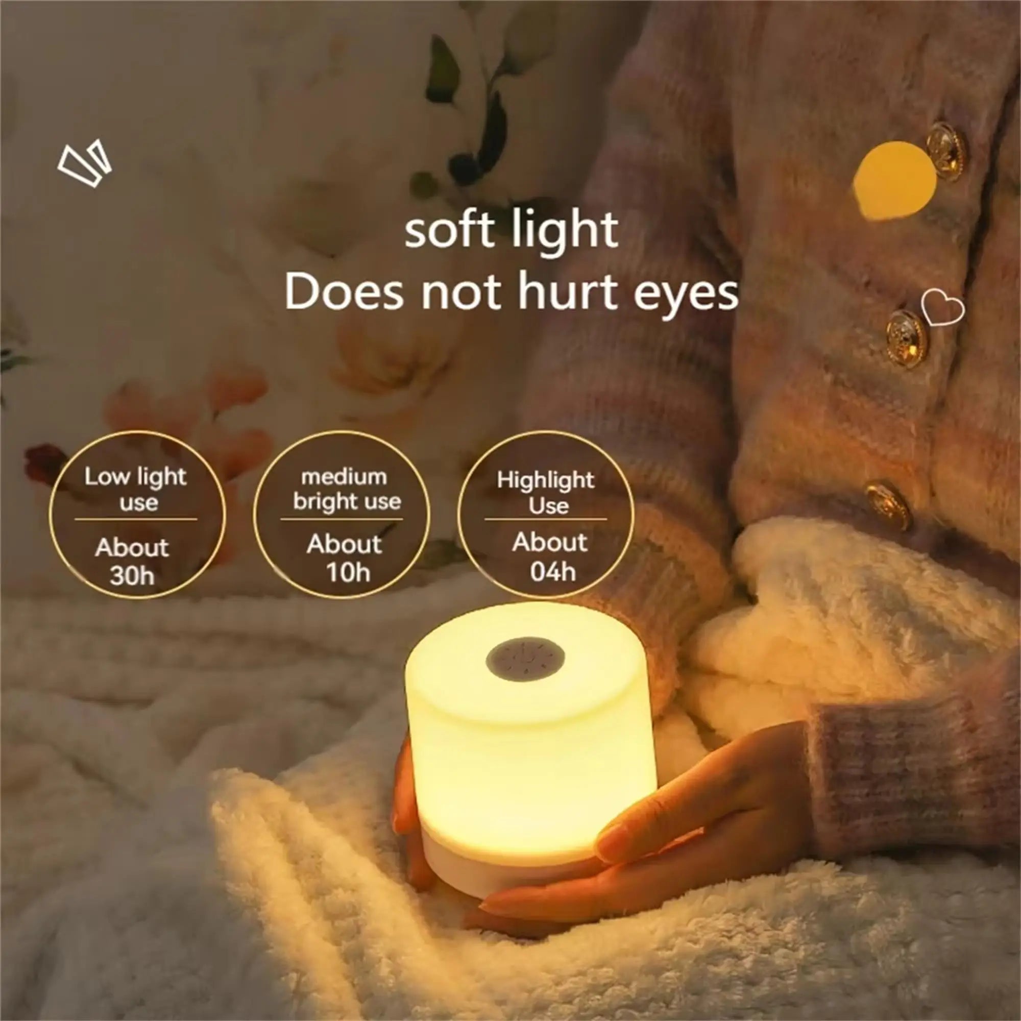 Night Lamp LED Table With Switch Rechargeable Three Colors Lights USB For Kitchen Hallway Closet Bedroom Home Touch Night Light