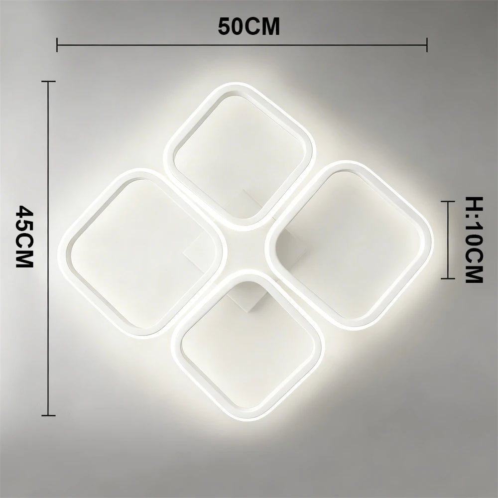 Modern LED Ceiling Light Fixtures Square Flush Mount Lamp for Living Room Dining Room Bedroom Kitchen Energy Efficient Lighting