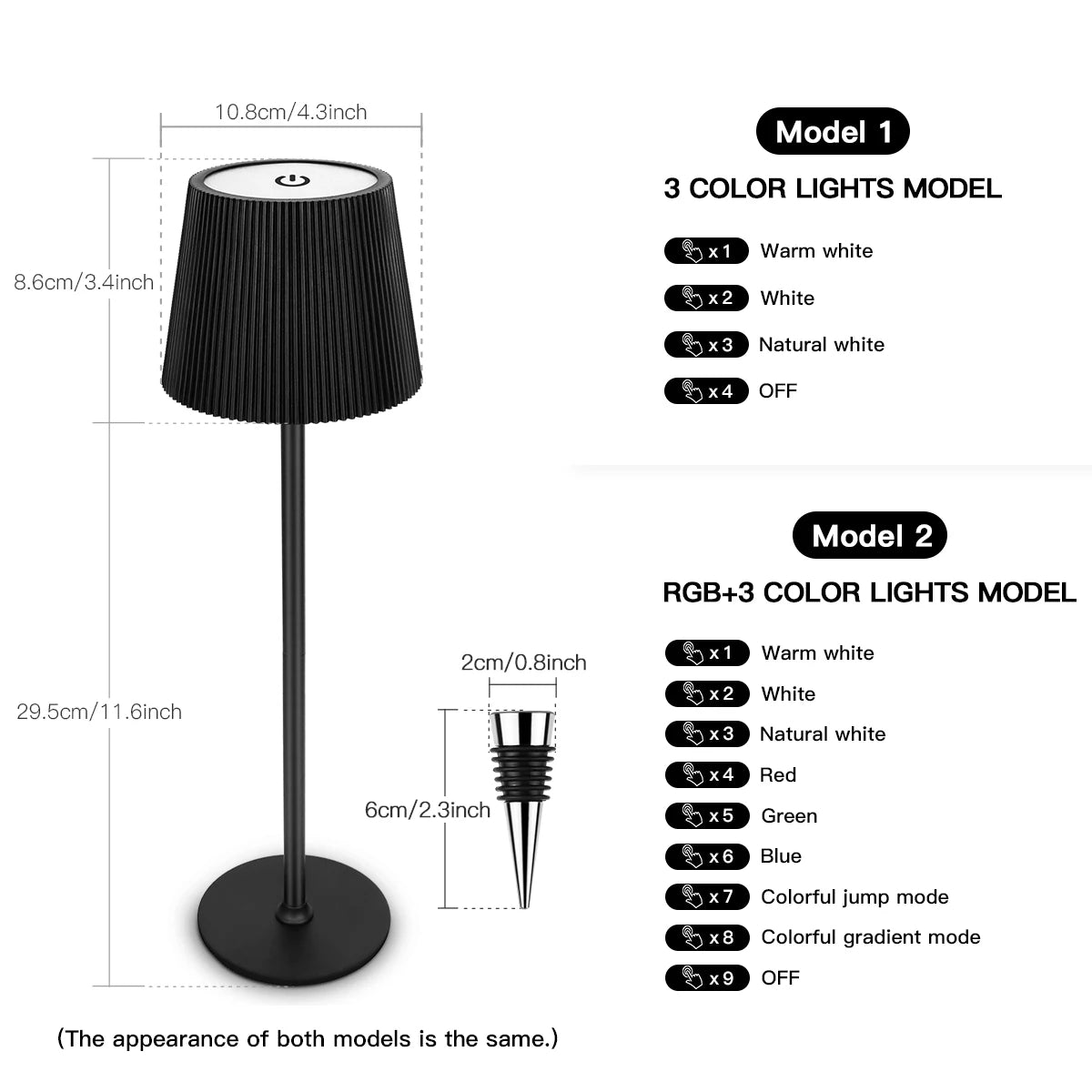 LED Bedside Table Lamp DIY Lamp Base Desk Lamp Dimmable Night Reading Book Light USB Rechargeable Atmosphere Lighting