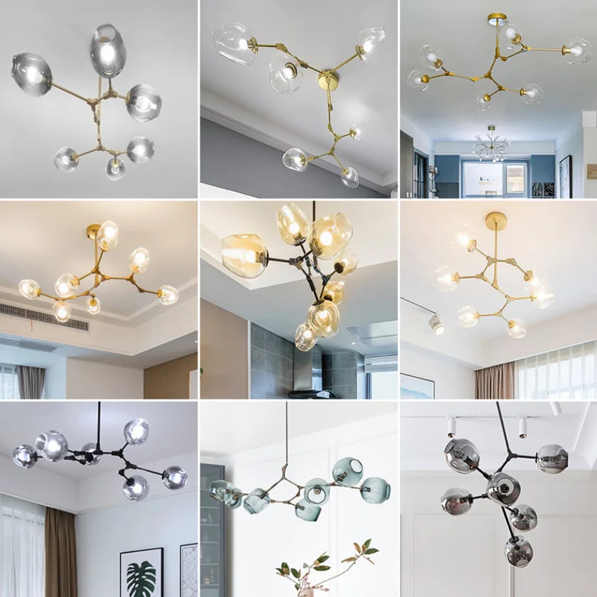 Glass Pendant Lights Kitchen Dining Room Island Living Room Hanging Lamp Chandeliers Modern Bubble Bedroom Decoration Lighting