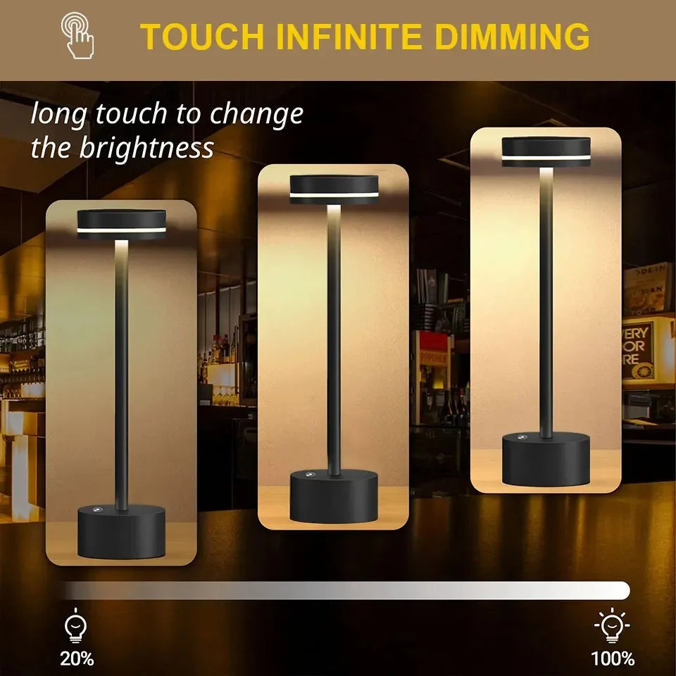 LED Ambient Table lamp 3 Color Stepless Dimming Touch Small Night Light Desk Light For Cafe Bar Restaurant Bedroom Decor Gift