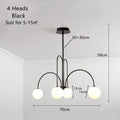 Postmodern Magic Beans Milky Glass Ball Ceiling Chandelier for Kitchen Island Dining Table Living Bar Indoor LED Decor Lighting