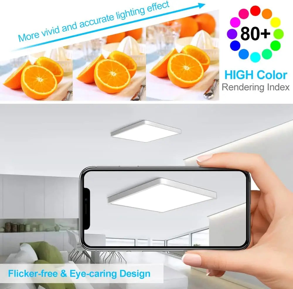 Ultrathin LED Ceiling Light Flush Mount Slim Lighting Fixture 24W 36W Bright Square Led Ceiling Lamp for Bedroom Hallway Kitchen
