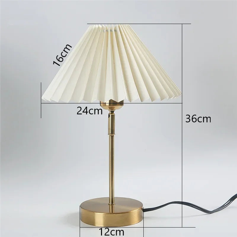 Modern Adjustable Pleated Table Lamps Nordic Retro LED Desk Lamp Living Room Bedroom Bedside Light Nights E27 Decor Bar Lamp
