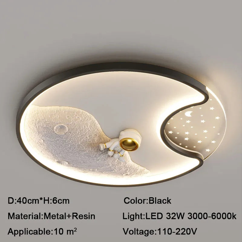 kids ceiling light creative led moon Astronaut Light Fantastic Eye Care living room bedroom girl lamp kaiwayi Princess light