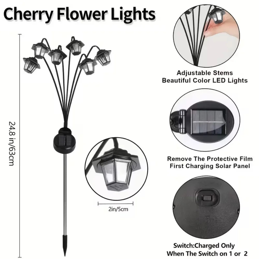 Solar Outdoor Lantern Light with 6 Warm LEDs Retro Garden Decor for Patio Yard Pathway Landscape Lighting