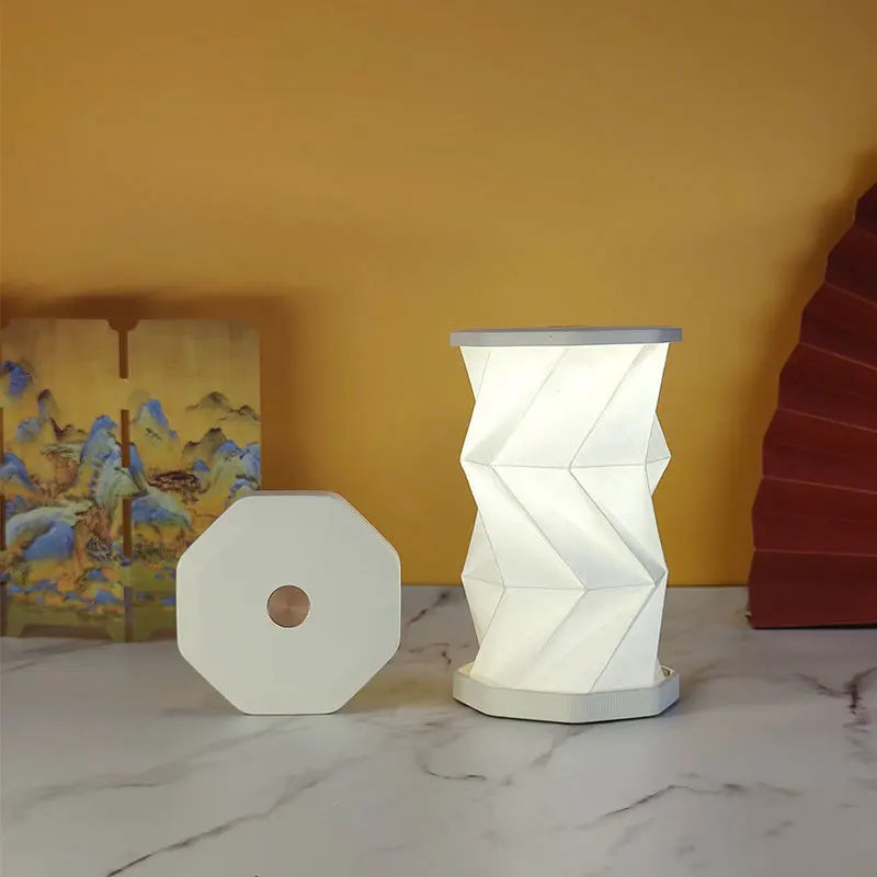 Outdoor Portable Folding Table Lamp Dimmable Paper Lantern for Camping Traveling Tent Night Light Emergency Home Bedroom Decor