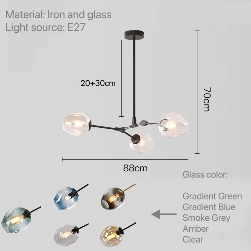 Glass Pendant Lights Kitchen Dining Room Island Living Room Hanging Lamp Chandeliers Modern Bubble Bedroom Decoration Lighting