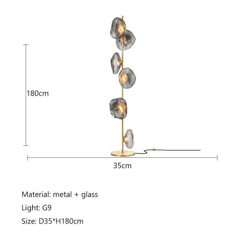 Modern Glass Floor Lamp Minimalist LED Corner Floor Lamp For Living Room Hotel Home Decor Nordic Bedroom Bedside Standing Lamp