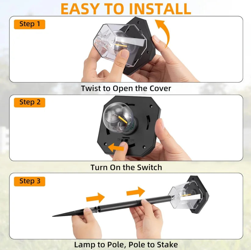 Outdoor Solar Stake Lights Waterproof Dusk Auto On Off LED Landscape Light Solar Powered Yard Driveway Path Lawn Patio Garden De