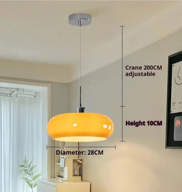 Pendant Light Dining Nordic Vintage Bar Bedroom Guesthouse Mid Century Cream Colored Egg Tart Shaped Restaurant Lamp