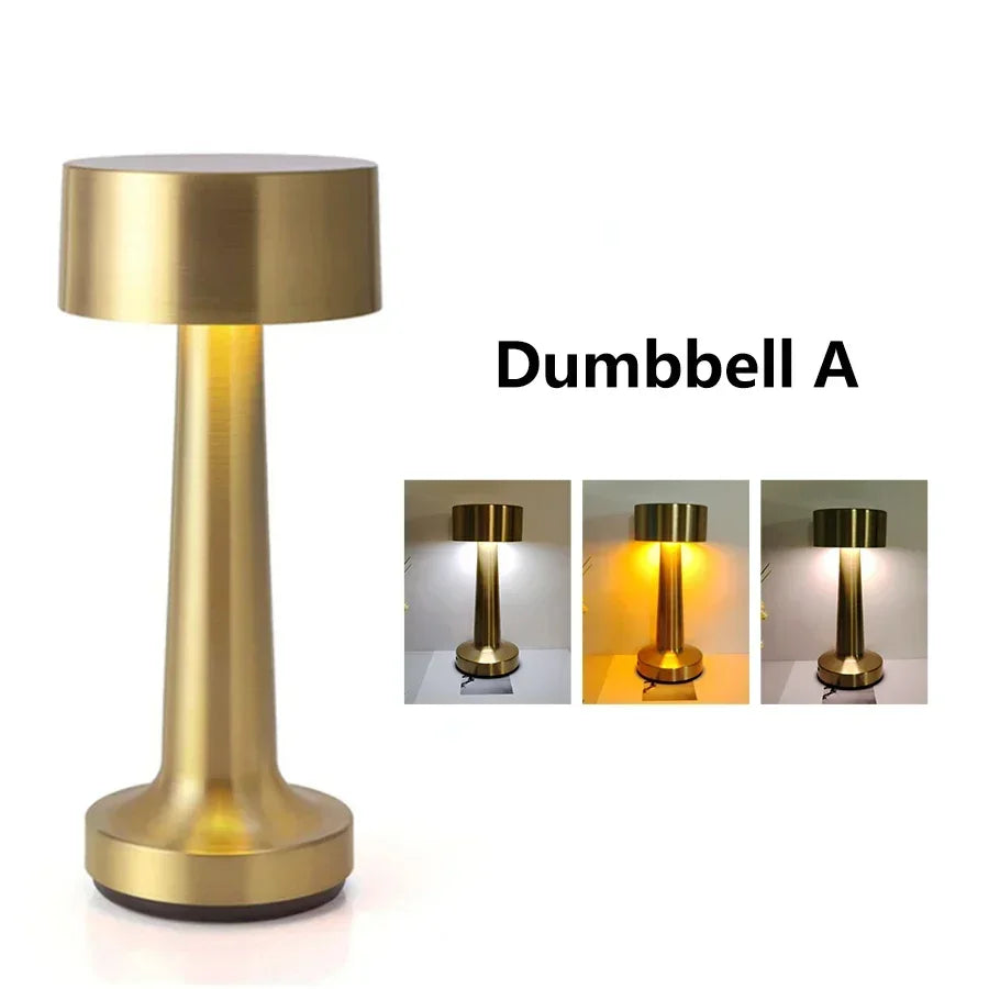 LED Touch Control Table Lamp 3 Color Adjustable Cordless Desk Lamp Rechargeable Night Light for Bedroom Office Restaurant Bar