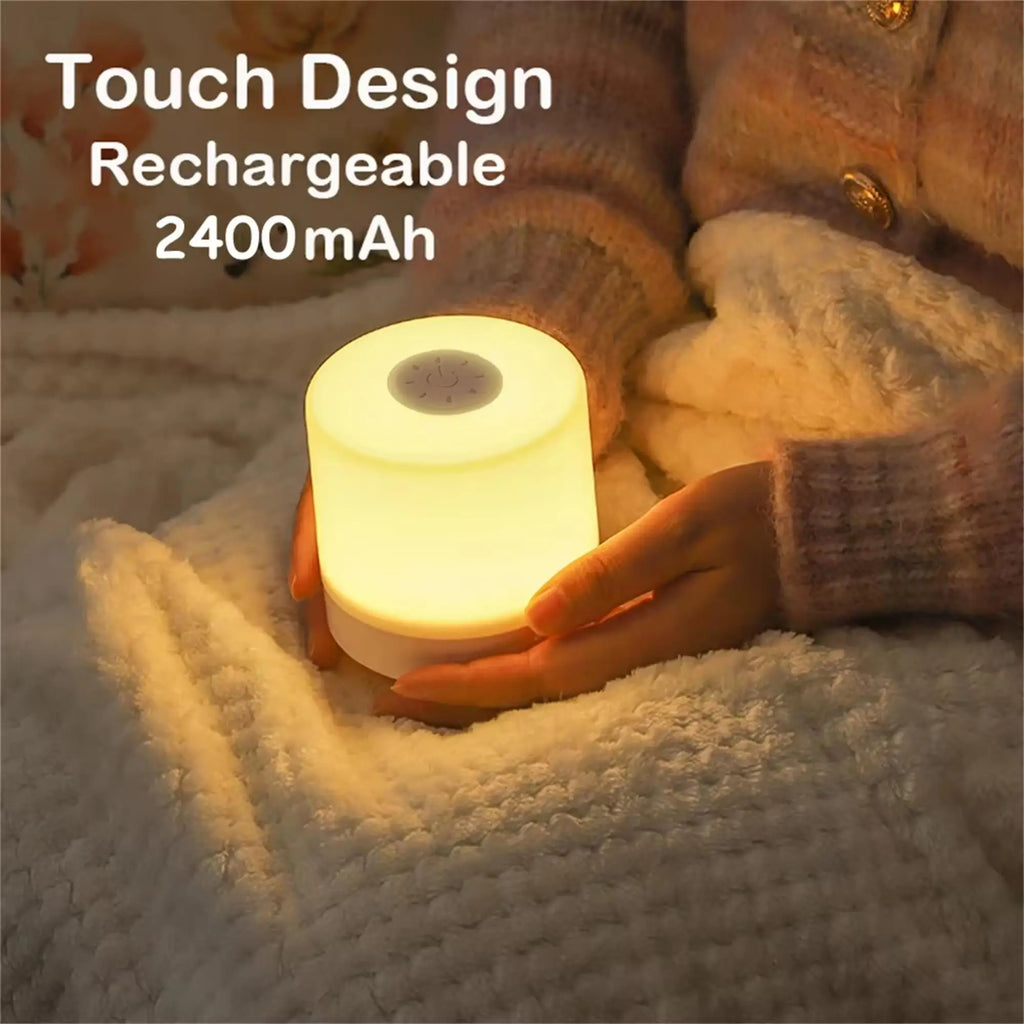 Night Lamp LED Table With Switch Rechargeable Three Colors Lights USB For Kitchen Hallway Closet Bedroom Home Touch Night Light