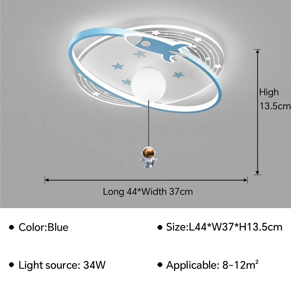 kids ceiling light creative led moon Astronaut Light Fantastic Eye Care living room bedroom girl lamp kaiwayi Princess light