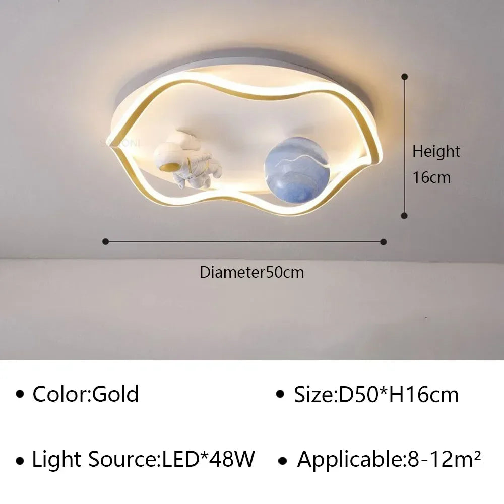 kids ceiling light creative led moon Astronaut Light Fantastic Eye Care living room bedroom girl lamp kaiwayi Princess light