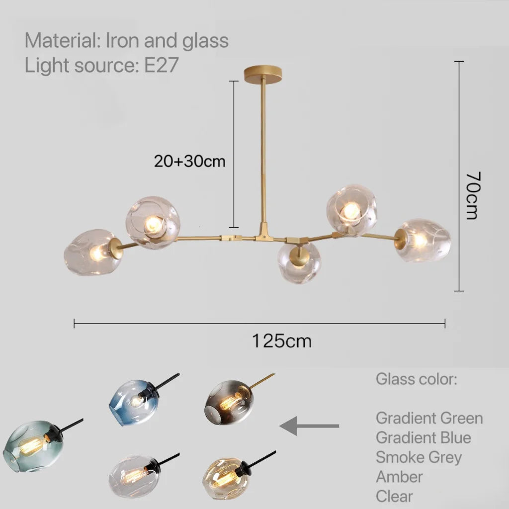 Glass Pendant Lights Kitchen Dining Room Island Living Room Hanging Lamp Chandeliers Modern Bubble Bedroom Decoration Lighting