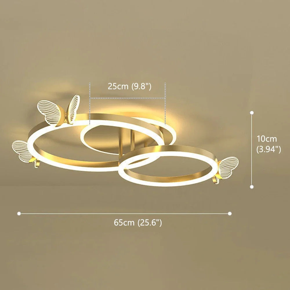 Modern LED Ceiling Chandelier Lighting for Living Study Room Bedroom Dimmable Home Gold 2 3 Rings Indoor Lighting Decor Lamps