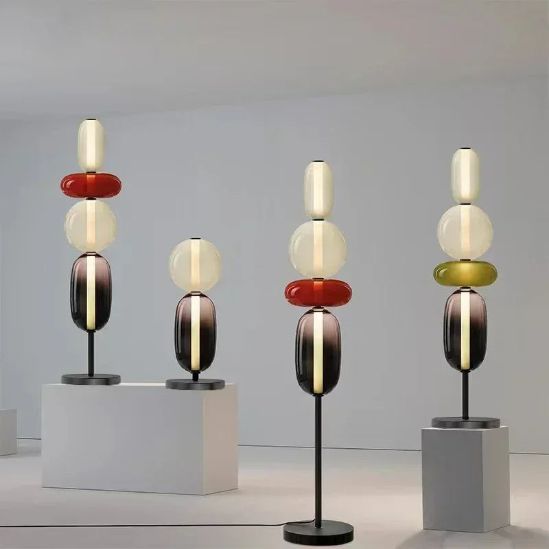 Italian Designer Creative Colored Glass LED Floor Light Living Room Bedroom Study Table Lamps Indoor Lighting Decor Candy Lights