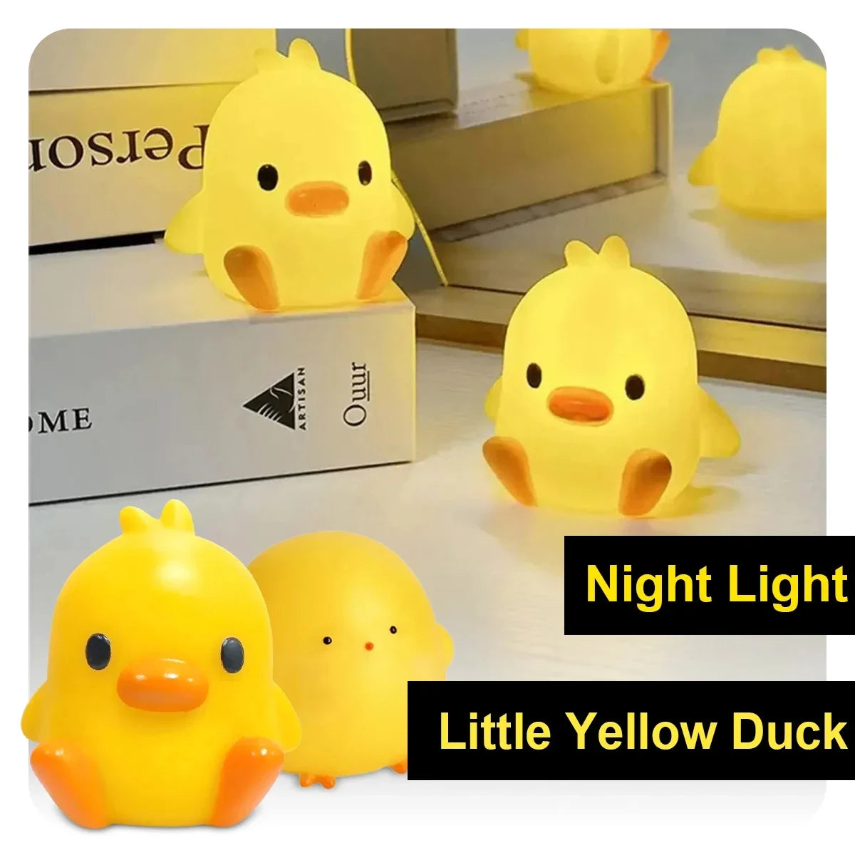 Cute Cartoon Night Light for Kids Bedroom,Toast Bread/Chick/Duck Shaped Led Lamp,Battery Powered or Rechargeable Optional,Gift