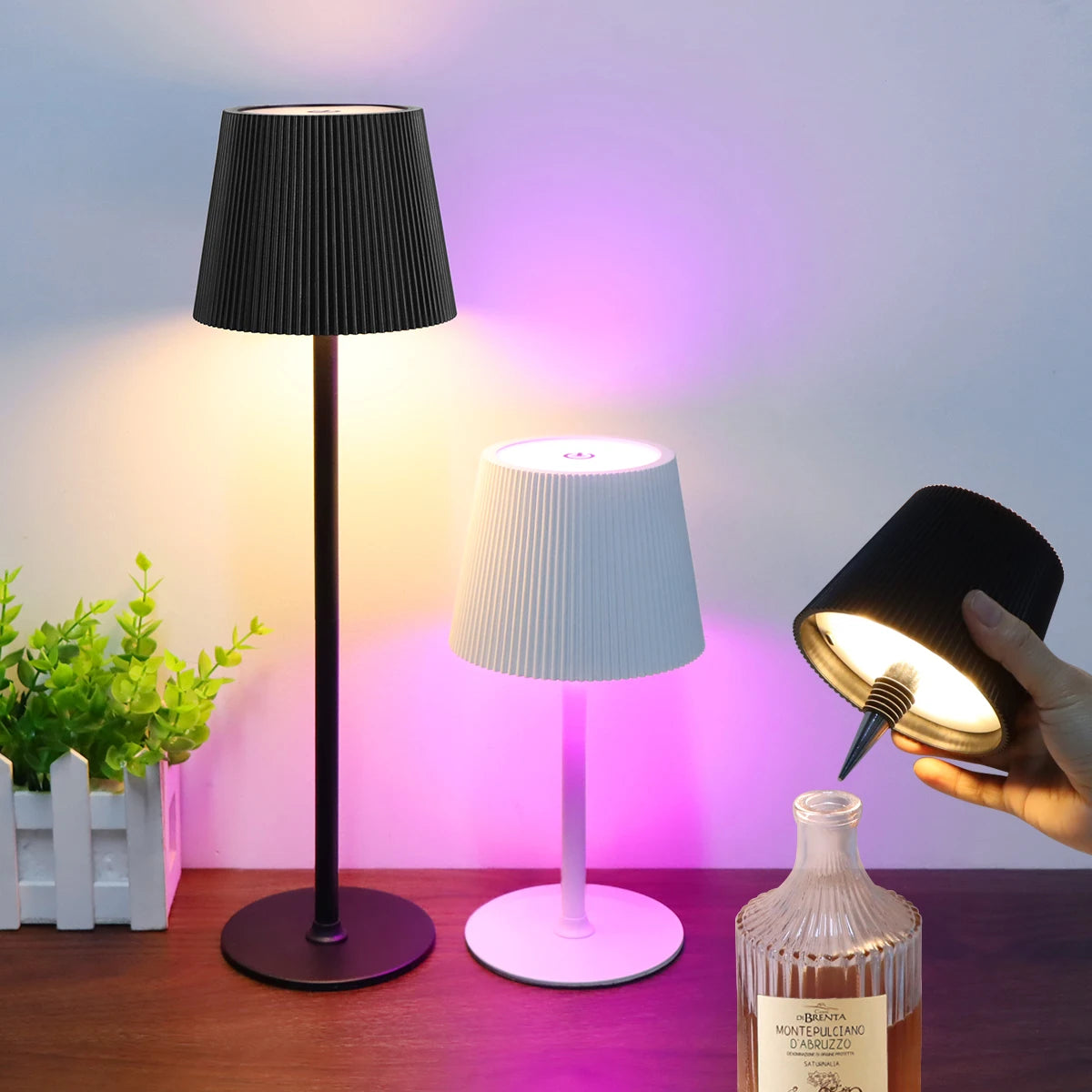 LED Bedside Table Lamp DIY Lamp Base Desk Lamp Dimmable Night Reading Book Light USB Rechargeable Atmosphere Lighting