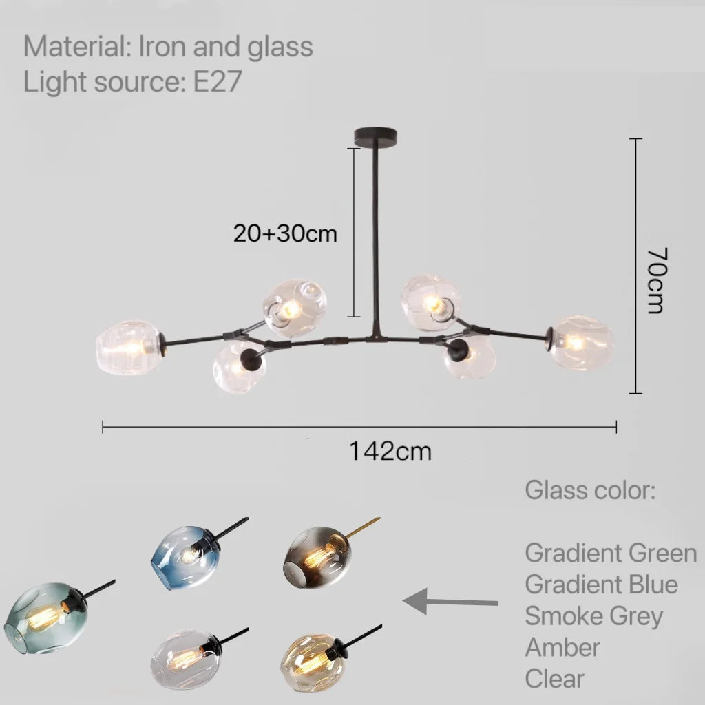 Glass Pendant Lights Kitchen Dining Room Island Living Room Hanging Lamp Chandeliers Modern Bubble Bedroom Decoration Lighting