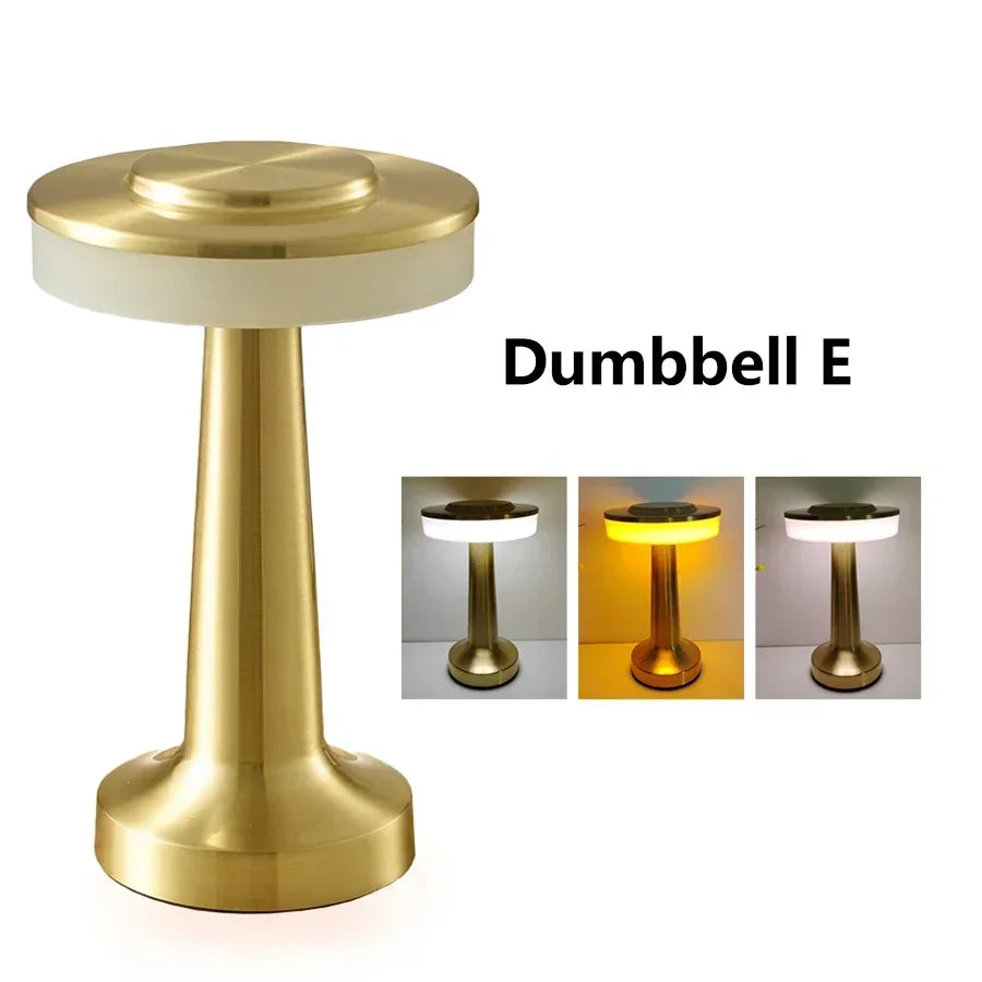 LED Touch Control Table Lamp 3 Color Adjustable Cordless Desk Lamp Rechargeable Night Light for Bedroom Office Restaurant Bar