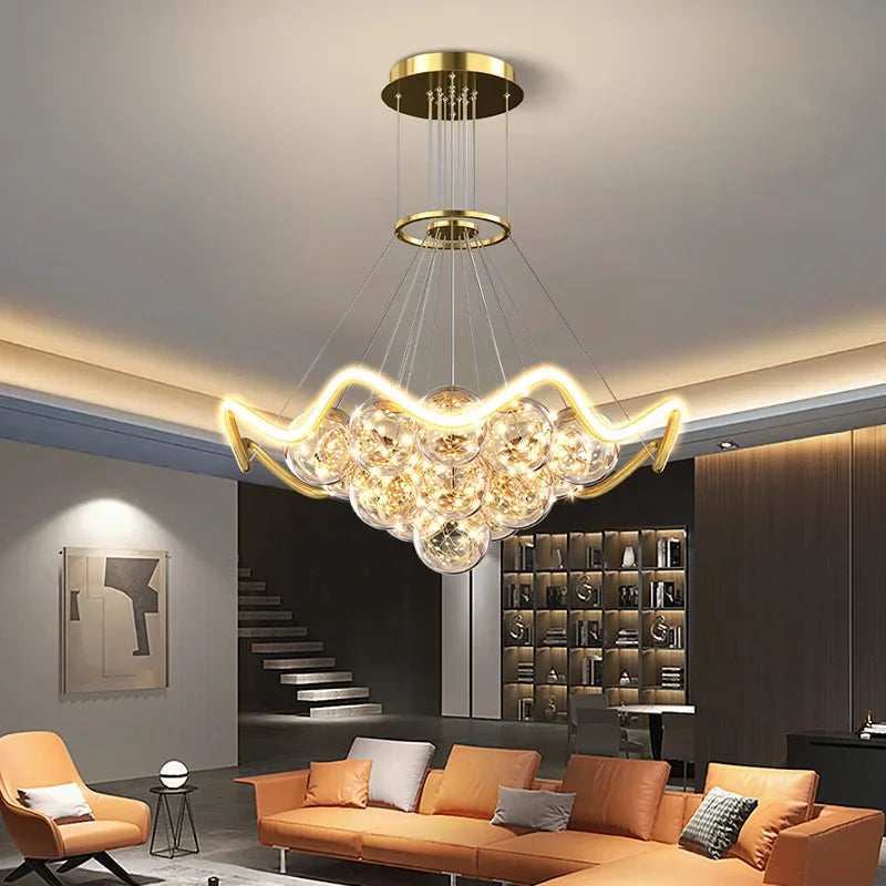 Modern LED Pendant Lights Romantic Bubble Chandeliers For Living Dining Room Bedroom Dimmable Lighting Home Decor Lustre Fixture