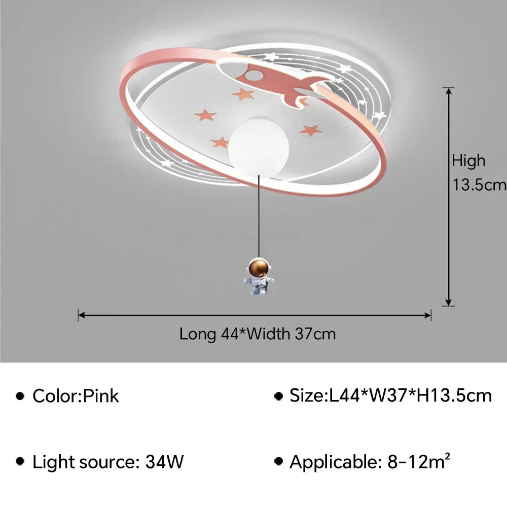 kids ceiling light creative led moon Astronaut Light Fantastic Eye Care living room bedroom girl lamp kaiwayi Princess light
