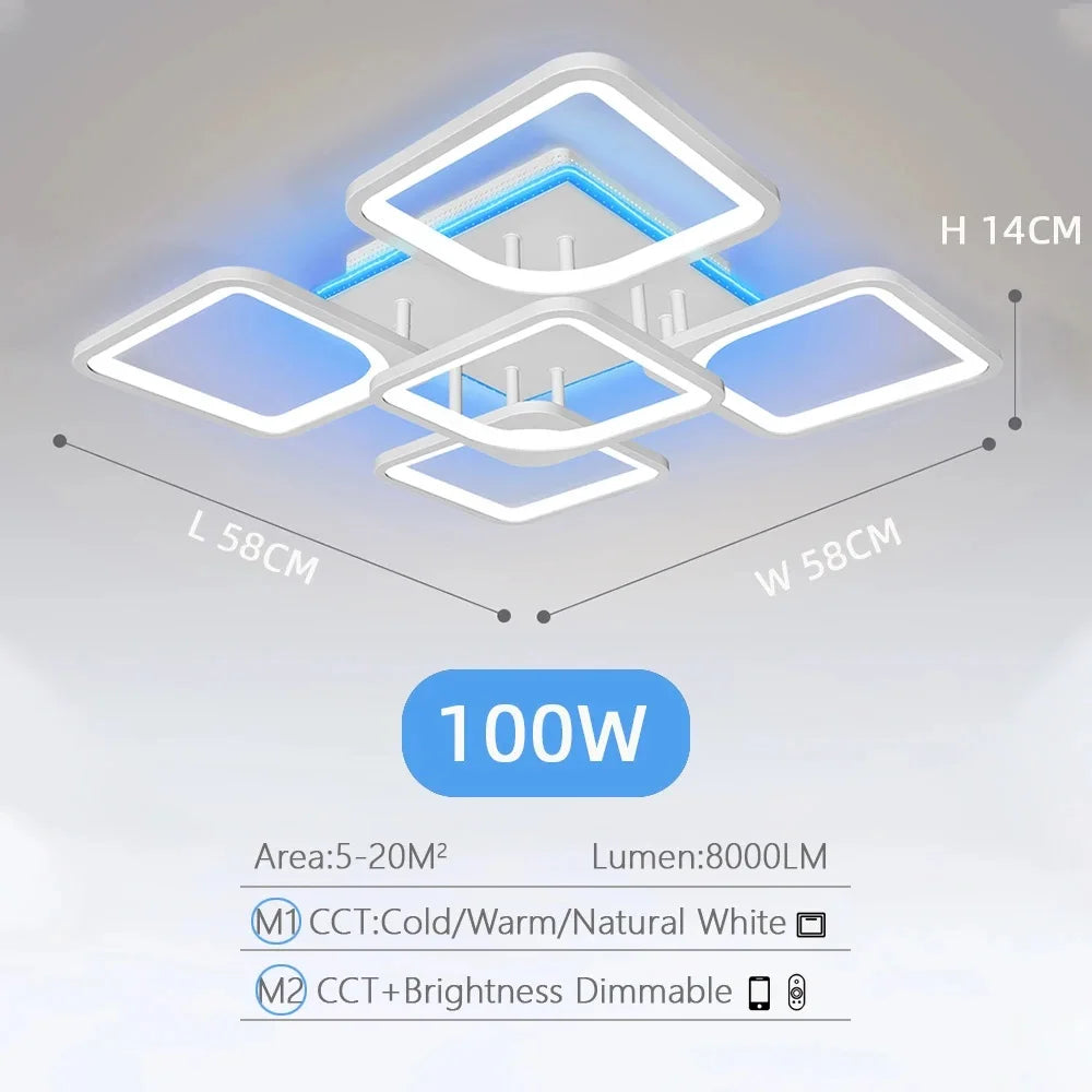 Acrylic Backlight Ceiling Light ModernLED Dimmable Ceiling Lights with Remote Flush Mount Ceiling Light Fixture for Living Room
