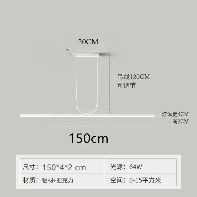 Modern Simple LED Ceiling Chandelier for Table Dining Room Kitchen Island Black Pendant Lamp Home Decor Hanging Lighting Fixture