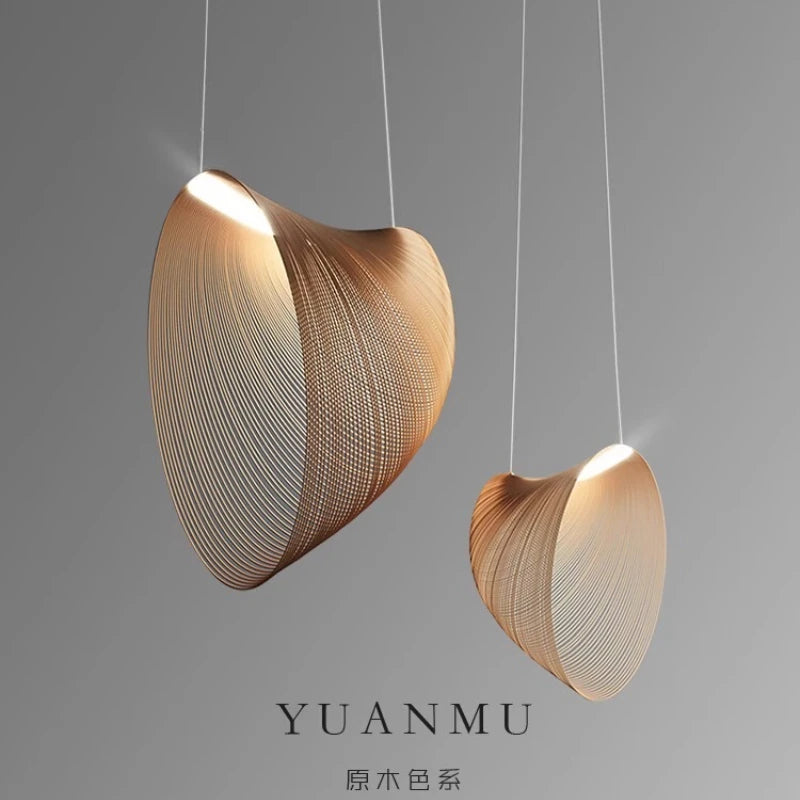 Pendant lights Modern Italian Design Pendant Light for Dining Room Living Room Rustic Wood Ceiling Lamp Vintage Wabi Sabi Style