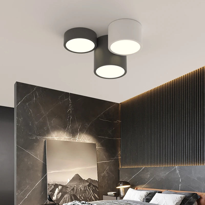 Nordic Surface Mounted LED Ceiling Lights Tube Lights Bedroom Lighting Fixtures Round Modern Hallway Lights Corridor Lamp Decor
